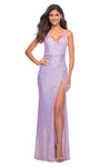 V-neck Sequined Slit Lace-Up Ruched Back Zipper Wrap Draped Sheath Natural Waistline Sheath Dress with a Brush/Sweep Train