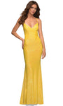 V-neck Natural Waistline Wrap Lace-Up Sequined Spaghetti Strap Floor Length Sheath Sheath Dress/Evening Dress/Party Dress