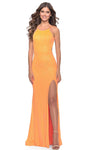 Sexy Spaghetti Strap Backless Sequined Slit Sheath Halter Natural Waistline Sheath Dress/Prom Dress with a Brush/Sweep Train With a Sash