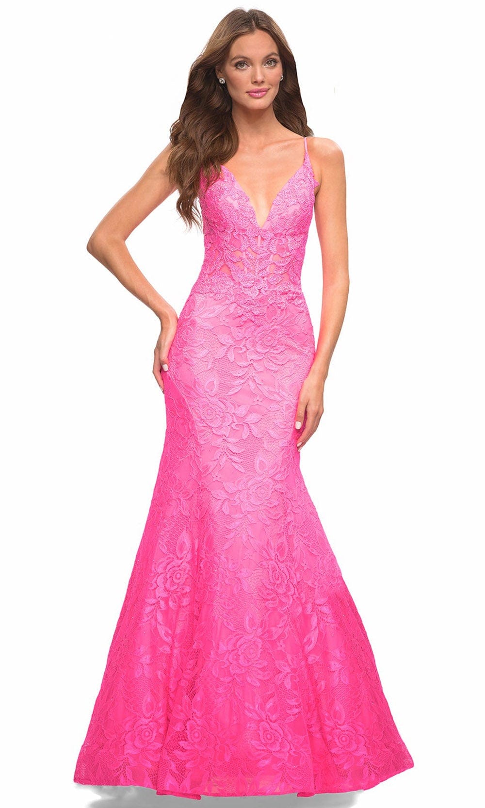 La Femme 30663 - Lace Mermaid Gown
