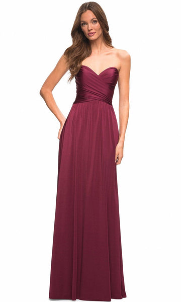 Sexy Strapless Sweetheart Natural Waistline Sheath Back Zipper Open-Back Ruched Slit Floor Length Jersey Sheath Dress/Evening Dress