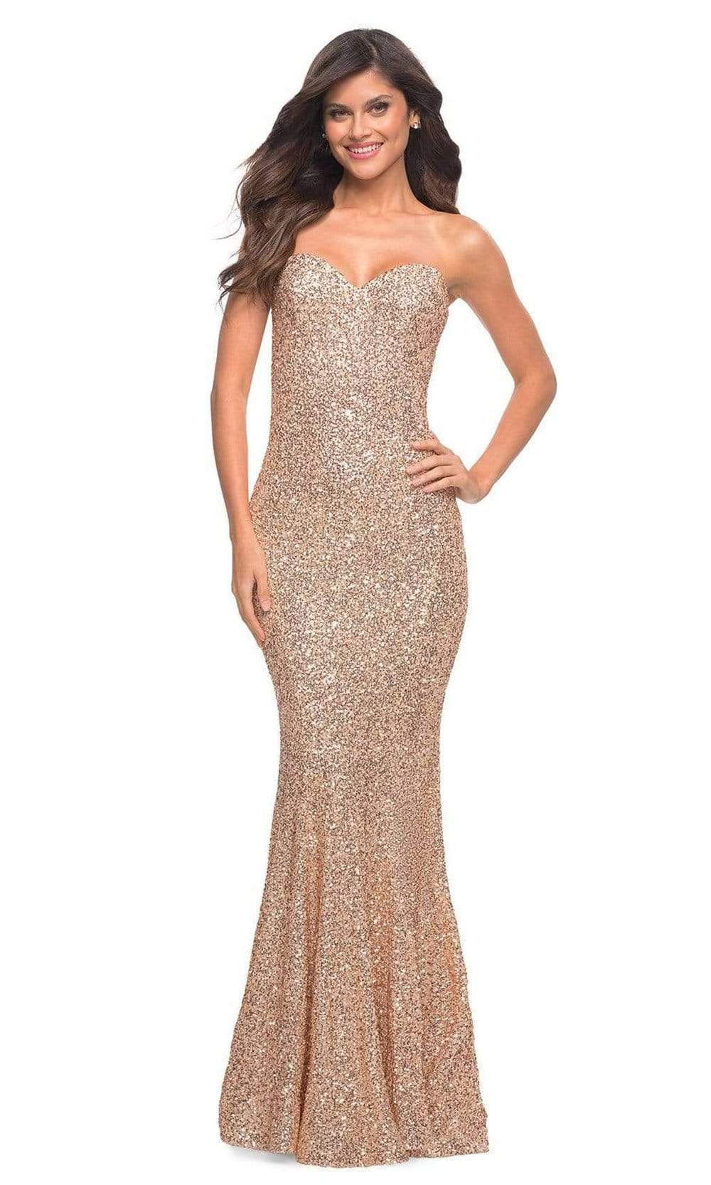 La Femme - 30714 Strapless Sequin Mermaid Gown
