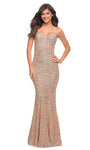 Strapless Natural Waistline Sweetheart Sequined Back Zipper Fitted Open-Back Mermaid Dress with a Brush/Sweep Train
