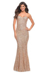 Strapless Natural Waistline Mermaid Back Zipper Fitted Sequined Open-Back Sweetheart Dress with a Brush/Sweep Train