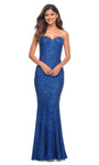 Strapless Natural Waistline Sequined Fitted Open-Back Back Zipper Mermaid Sweetheart Dress with a Brush/Sweep Train