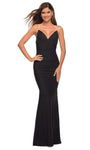 V-neck Jersey One Shoulder Sleeveless Floor Length Sheath Empire Waistline Ruched Goddess Open-Back Back Zipper Sheath Dress/Evening Dress with a Brush/Sweep Train With Rhinestones