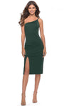 Sexy Sheath Above the Knee One Shoulder Spaghetti Strap Open-Back Asymmetric Slit Hidden Back Zipper Jersey Natural Waistline Sheath Dress/Homecoming Dress