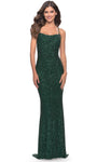 Sheath Scoop Neck Natural Waistline Spaghetti Strap Backless Sequined Sheath Dress/Prom Dress with a Brush/Sweep Train