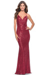 V-neck Natural Waistline Spaghetti Strap Sheath Ruched Open-Back Faux Wrap Sequined Sheath Dress/Prom Dress with a Brush/Sweep Train