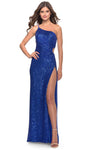 Sexy Natural Waistline Sheath Open-Back Ruched Asymmetric Cutout Slit Sequined Spaghetti Strap Sheath Dress/Prom Dress with a Brush/Sweep Train