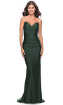 Sophisticated V-neck Floor Length Sheath Natural Waistline Sleeveless Jersey Open-Back Fitted Ruched Beaded Back Zipper Sheath Dress