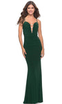 Tall Spaghetti Strap Sheath Natural Waistline Bandeau Neck Plunging Neck Sweetheart Lace-Up Beaded Ruched Sheath Dress/Prom Dress with a Brush/Sweep Train