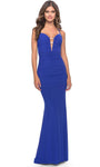 Tall Spaghetti Strap Bandeau Neck Plunging Neck Sweetheart Sheath Lace-Up Ruched Beaded Natural Waistline Sheath Dress/Prom Dress with a Brush/Sweep Train