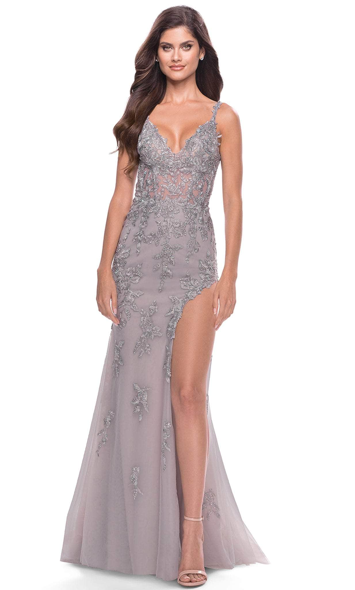 La Femme 31126 - Embroidered Sleeveless Prom Dress
