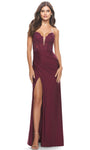 Sexy Sophisticated Strapless Sheath Natural Waistline Floral Print Plunging Neck Sweetheart Sheer Illusion Draped Semi Sheer Slit Sheath Dress/Prom Dress with a Brush/Sweep Train With Rhinestones