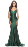 V-neck Jersey Mermaid Sleeveless Spaghetti Strap Fitted Sweetheart Natural Waistline Evening Dress/Prom Dress with a Brush/Sweep Train