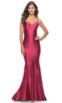 V-neck Sweetheart Sleeveless Spaghetti Strap Mermaid Fitted Natural Waistline Jersey Evening Dress/Prom Dress with a Brush/Sweep Train