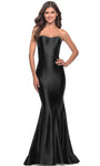 Strapless Natural Waistline Sweetheart Jersey Lace-Up Mermaid Prom Dress with a Brush/Sweep Train