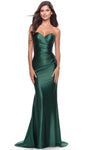 Tall Strapless Mermaid Ruched Pleated Gathered Sweetheart Natural Waistline Prom Dress with a Brush/Sweep Train