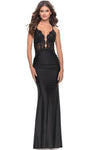 Plunging Neck Sweetheart Sleeveless Spaghetti Strap Floor Length Ruched Back Zipper Beaded Lace-Up Applique Sheer Sheath Natural Waistline Sheath Dress/Evening Dress/Party Dress with a Brush/Sweep Tra