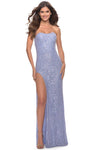 Strapless Sweetheart Lace Natural Waistline Back Zipper Beaded Slit Sequined Fitted Floor Length Sheath Sheath Dress/Prom Dress with a Brush/Sweep Train