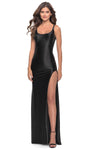 Sexy Tank Sheath Jersey Scoop Neck Natural Waistline Slit Sheath Dress/Prom Dress with a Brush/Sweep Train