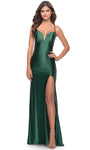 V-neck Jersey Sleeveless Slit Lace-Up Fitted Natural Waistline Sheath Sheath Dress/Prom Dress with a Brush/Sweep Train