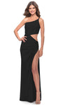 One Shoulder Cutout Asymmetric Slit Open-Back Floor Length Natural Waistline Jersey Sheath Sheath Dress/Prom Dress