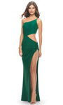 Slit Cutout Asymmetric Open-Back One Shoulder Floor Length Sheath Jersey Natural Waistline Sheath Dress/Prom Dress