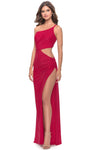 Open-Back Asymmetric Cutout Slit Floor Length One Shoulder Natural Waistline Jersey Sheath Sheath Dress/Prom Dress