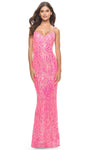 Print Sequin Evening Dress