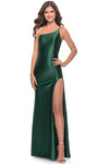 Sheath One Shoulder Spaghetti Strap Asymmetric Slit Open-Back Natural Waistline Jersey Sheath Dress/Prom Dress with a Brush/Sweep Train