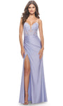 V-neck Strapless Mesh Sheer Back Sheer Slit Floor Length Sheath Natural Waistline Sweetheart Sheath Dress/Evening Dress