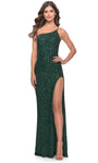 Natural Waistline Glittering Slit Fitted Sequined Open-Back Back Zipper Asymmetric Floor Length One Shoulder Sheath Sheath Dress/Evening Dress with a Brush/Sweep Train