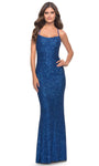 Square Neck Sheath Sleeveless Spaghetti Strap Natural Waistline Sequined Ruched Open-Back Back Zipper Sheath Dress/Evening Dress/Prom Dress with a Brush/Sweep Train