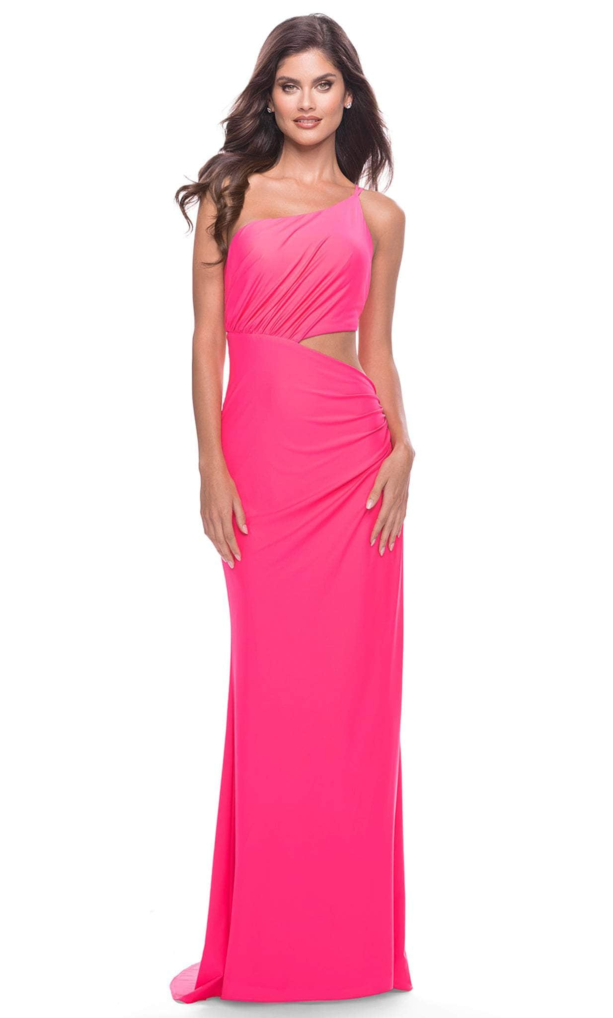 La Femme 31443 - Asymmetric Neckline Long Dress
