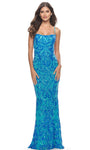 Print Sequin Prom Dress