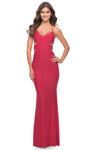 V-neck Jersey Sleeveless Spaghetti Strap Cutout Open-Back Back Zipper Natural Waistline Sheath Sheath Dress/Prom Dress with a Brush/Sweep Train