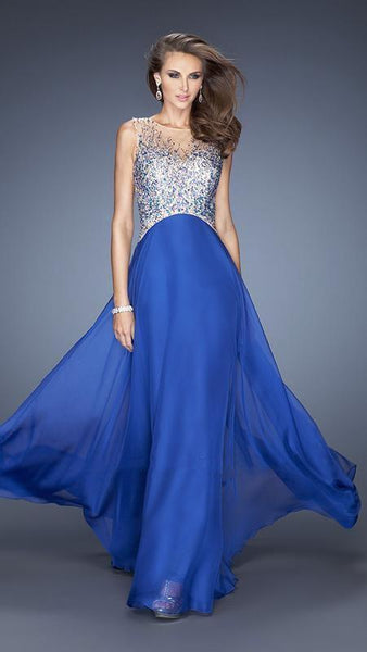 A-line Sleeveless Floor Length Natural Waistline 2016 Scoop Neck Sweetheart Back Zipper Pleated Illusion Sequined Evening Dress/Prom Dress