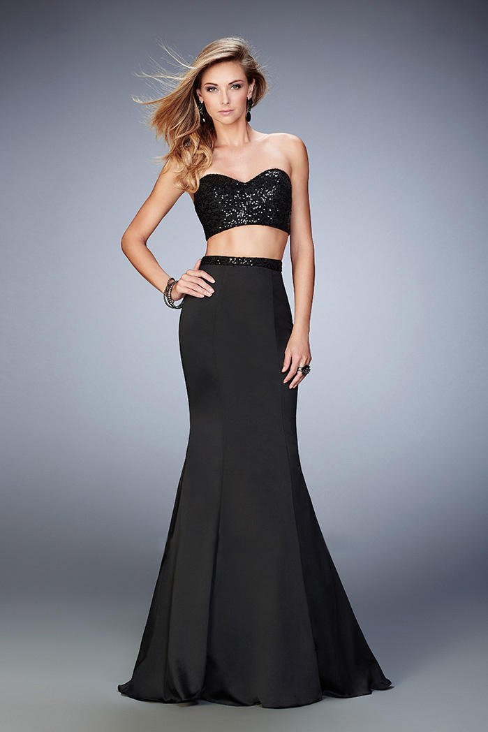 La Femme Gigi - 22220 Scintillating Sequin Two-Piece Mermaid Gown
