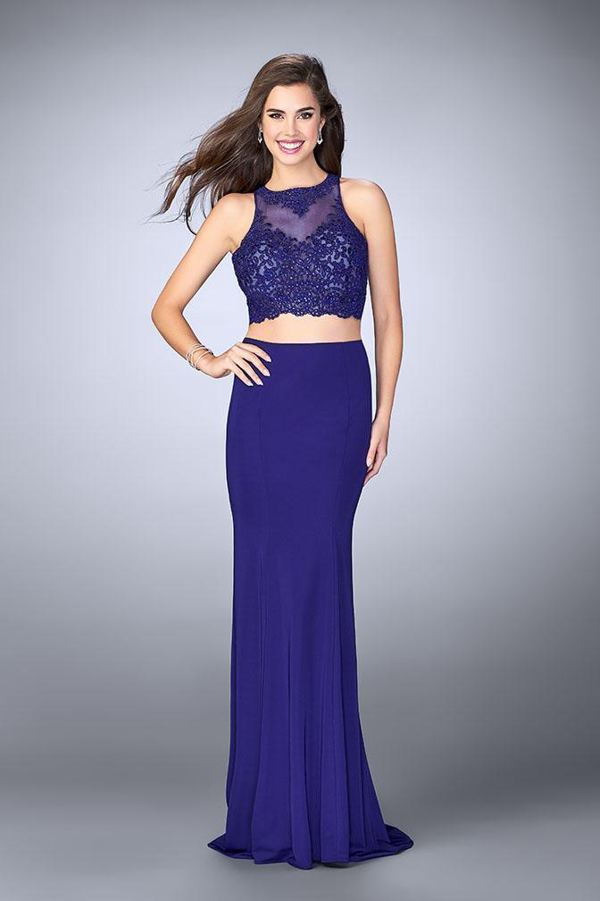 La Femme Gigi - 23908 Sleeveless Illusion High Two-piece Jersey Gown
