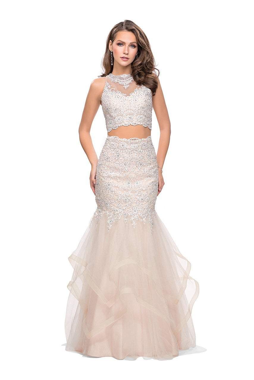 La Femme Gigi - 26071 Sheer High Halter Two-Piece Mermaid Gown
