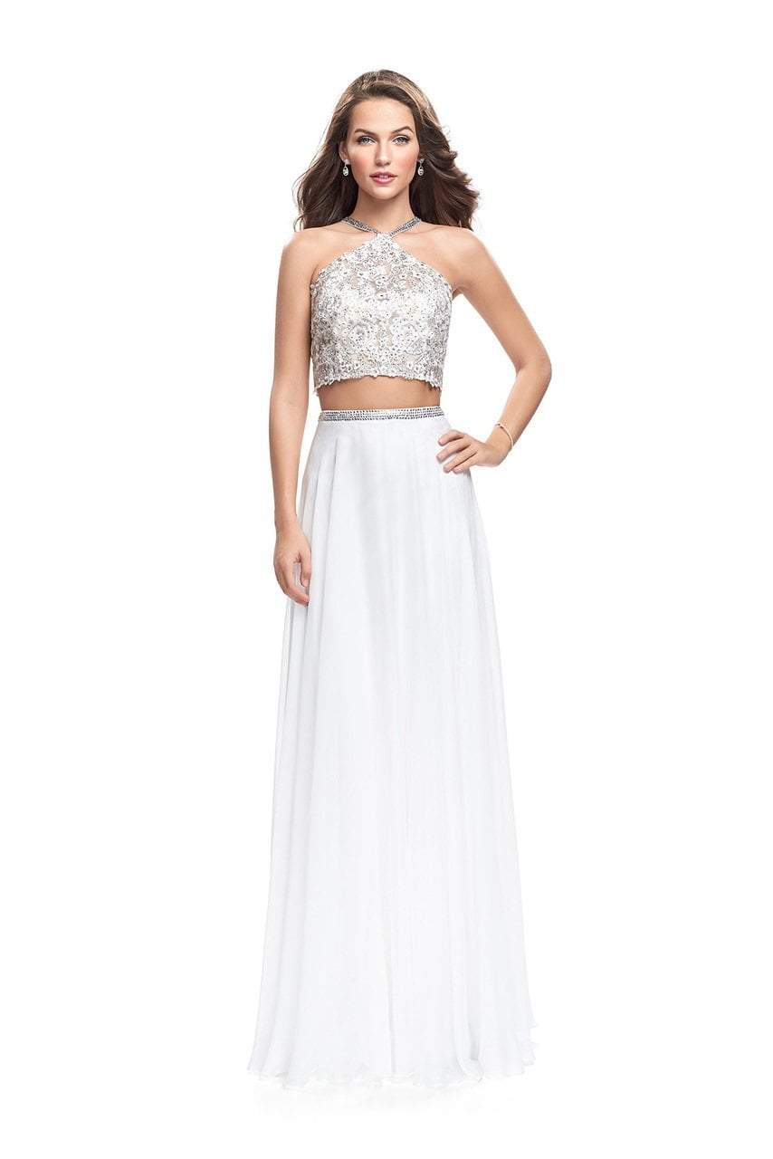 La Femme Gigi - 26288 Embellished Halter Chiffon Two Piece Gown
