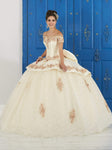 Peplum Applique Glittering Beaded Crystal Off the Shoulder Basque Waistline Floral Print Ball Gown Dress With a Bow(s)