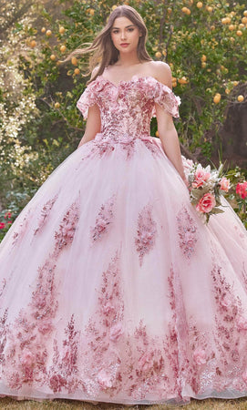 Ladivine Ruffled Off Shoulder Ballgown