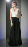 Sophisticated A-line V-neck Floor Length Flutter Sleeves Sleeveless V Back General Print Lace Dress