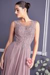 Tall A-line Floor Length Flutter Sleeves Sweetheart Illusion Sheer Applique Jeweled Dress