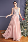 Tall A-line Floor Length Sweetheart Flutter Sleeves Illusion Applique Sheer Jeweled Dress