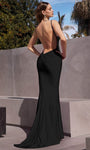 V-neck Sleeveless Spaghetti Strap Floor Length Natural Waistline Fitted Glittering Wrap Ruched Backless Sheath Sheath Dress/Evening Dress with a Brush/Sweep Train