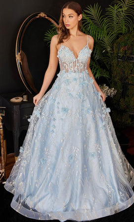 Ladivine 3D Floral Detailed Gown